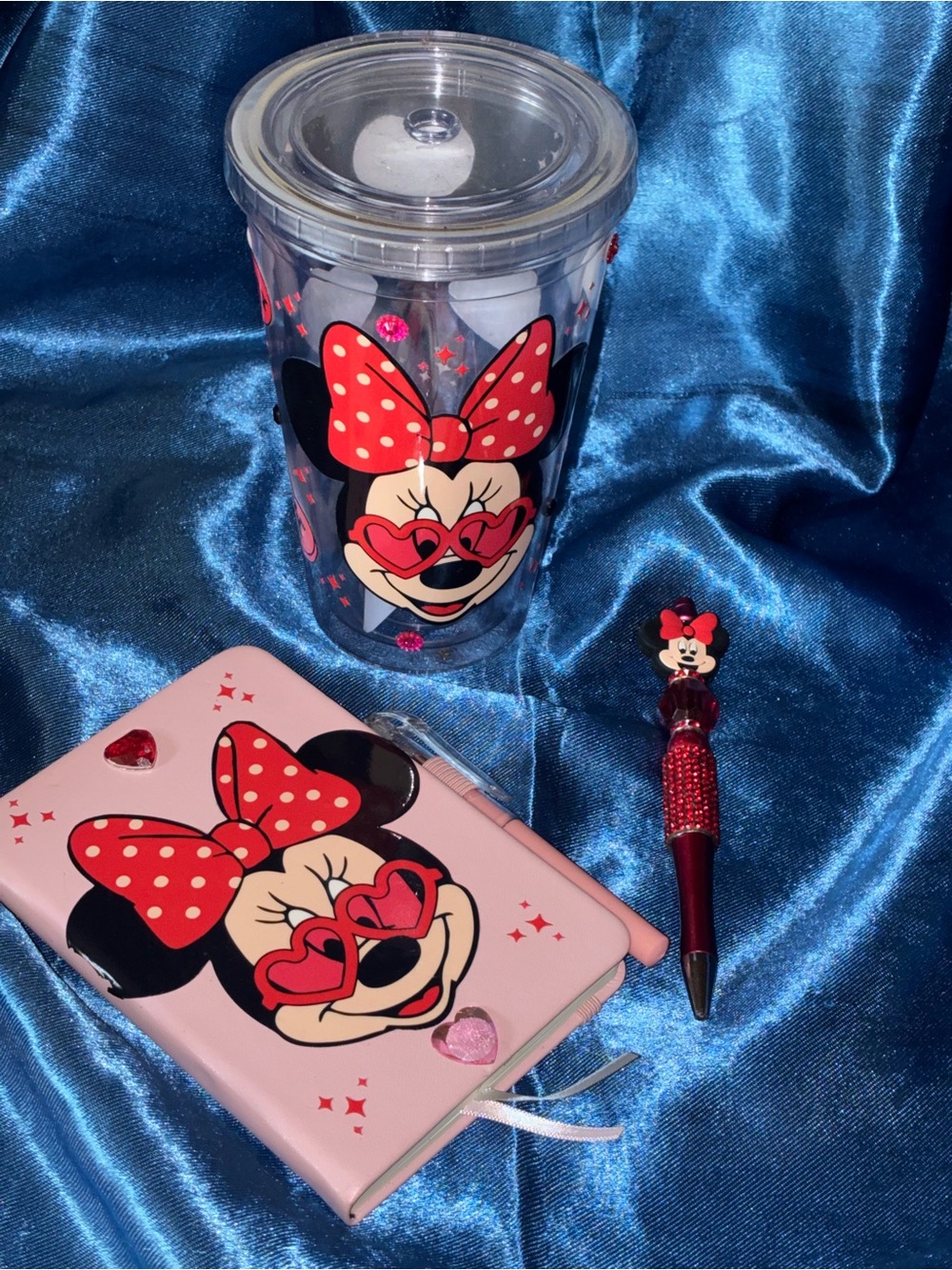 Minnie Mouse Pink & Red Tumbler, Notebook & Pen Set